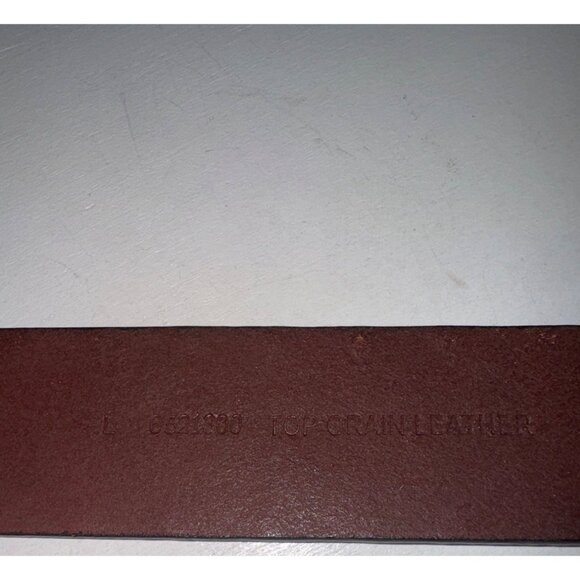 Womens Belt Brown Top-Grain Leather Embroidered Amber Floral Enamel Buckle Boho - Picture 4 of 8